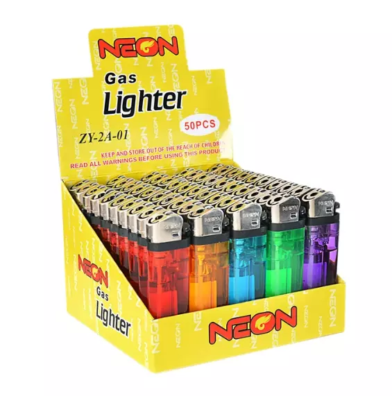 50 Disposable Lighters Bulk Wholesale Lot  With Free Stand For Convenience Store