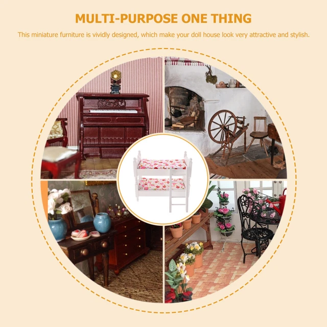 DOLL HOUSE BED Dollhouse Furniture Accessories Miniature Bunk £12.29