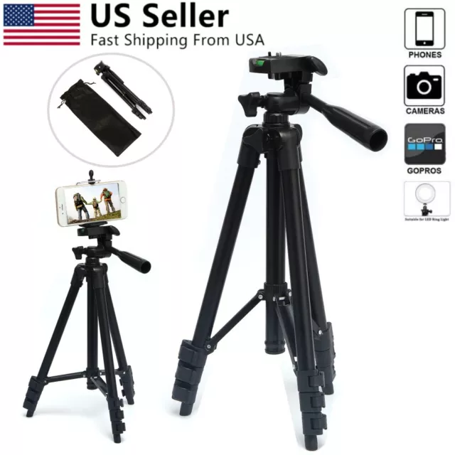Camera Tripod Stand Holder Mount for iPhone Samsung Universal Cell Phone w/ Bag