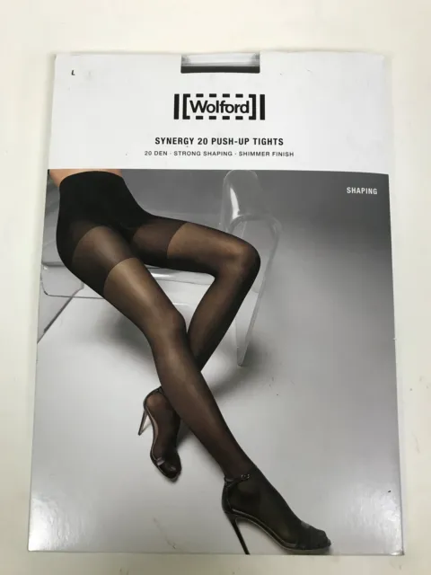 WOLFORD WOMEN'S SYNERGY 20 Push-up Tights, 20 DEN, Black, Large £30.00 -  PicClick UK
