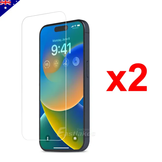 2xTempered Glass Screen Protector For iPhone 15 14 13 12 11 Pro XR XS Max 8 SE