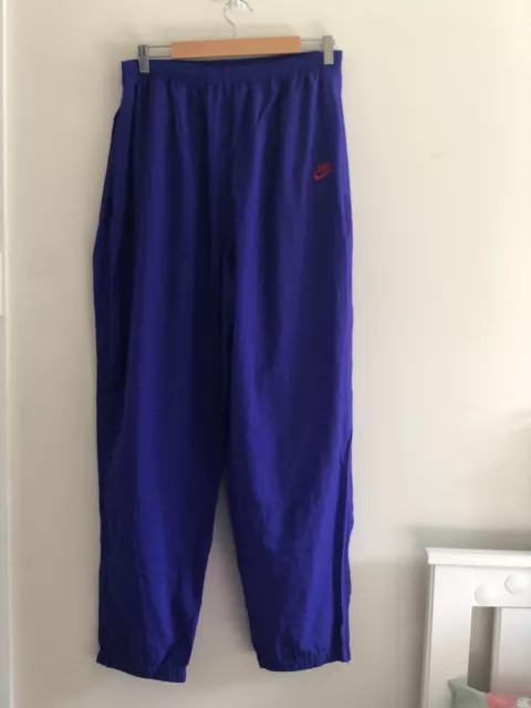 Vintage 80s Nike Red Grey Tag Purple w/ Pink Swoosh Track Pants Size L - Unisex
