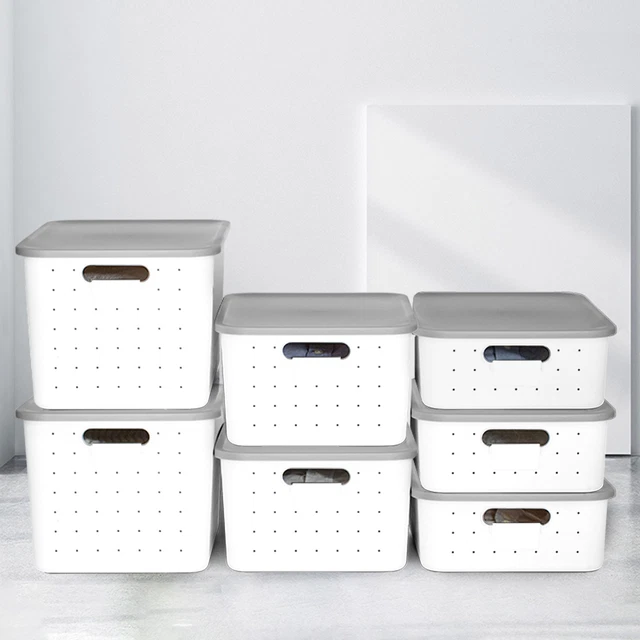 Caja de Almacenamiento con Tapa Apilables Organizador Embalaje