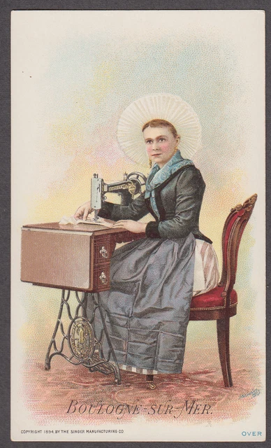 Singer Sewing Machine in Boulogne Sur Mer trade card 1894