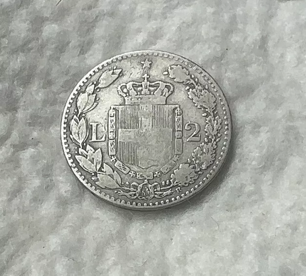 Numismatica Regno D’Italia Moneta Savoia 2 LIRE ARGENTO 1887 Umberto I