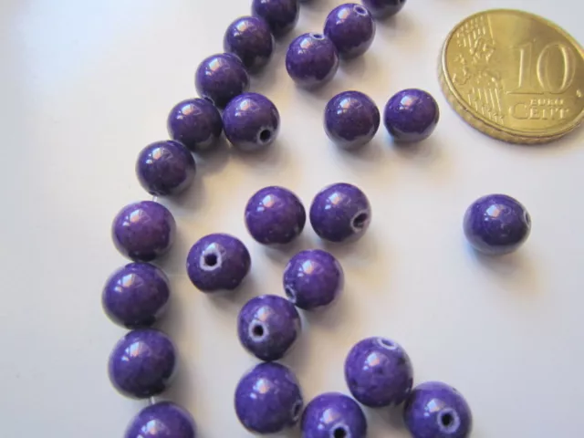 Perlas bola 6 mm X 20 UNIDADES piedra morado opaca abalorios