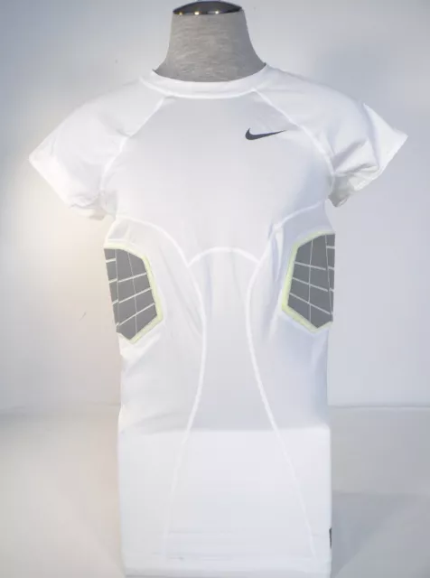 Nike Pro Combat Dri Fit Hyperstrong White Padded Compression Football Tank Mens