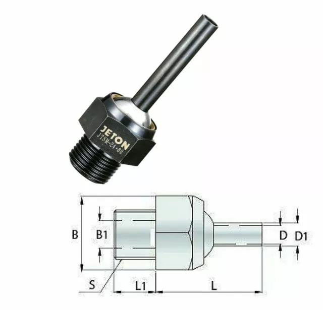 Hochdruckdüse Kühlmitteldüse 1/4 PT 4 x 20 mm Kugeldüse Einschraubdüse