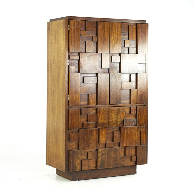 Lane Staccato Mid Century Walnut Armoire Dresser