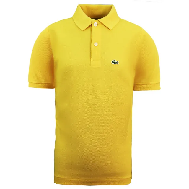 Lacoste Classic Cotton Polo Shirt Short Sleeve Yellow Boys Top PJ2909 QPN