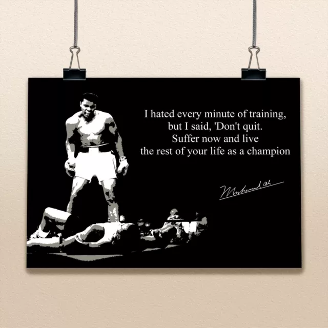 Quote #1 Poster Inspired By  Muhammad Ali Motivational Sport Martial Art Picture