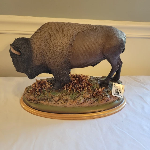 Vintage AMERICAN BUFFALO Sculpture Frank Dougherty Colorado Artist 1989 Heavy