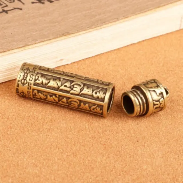 Brass Cylinder Pendant Keychain Hanging Jewelry Pill Box Medicine Contai-tz 2