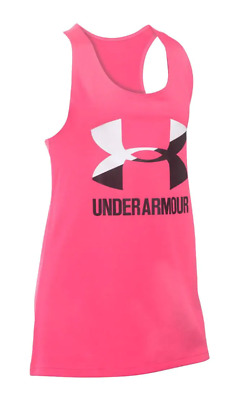 Under Armour Big Logo Slash Girl's Tank Top Pink UK Size 9-10yrs (M) *REF41
