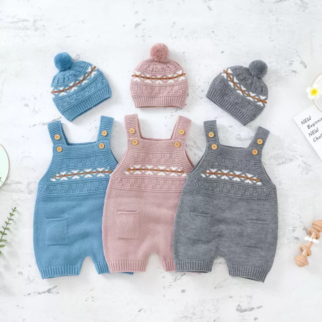 Newborn Infant Baby Knit Romper Cotton Sleeveless Boy Girls Sweater Clothes Baby