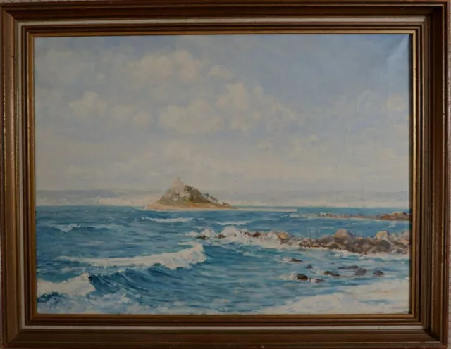 St Michael's Mount & Mounts Bay, Cornwall by Phillip Fooks  Oil on Canvas.