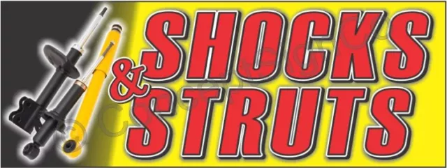 3'x8' SHOCKS & STRUTS BANNER LARGE Outdoor Sign Car Auto Shop Repair Service CV