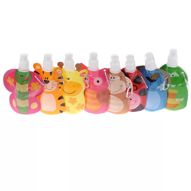 Animal Fold Water Bags Squeeze Bag Reusable Food Pouch Toys for Kids Childr-LN