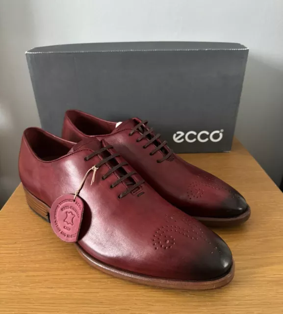 Ecco Vitrus Mondial Fired Brick leather lace-up derby shoes, Size 8.5 UK / 42 EU