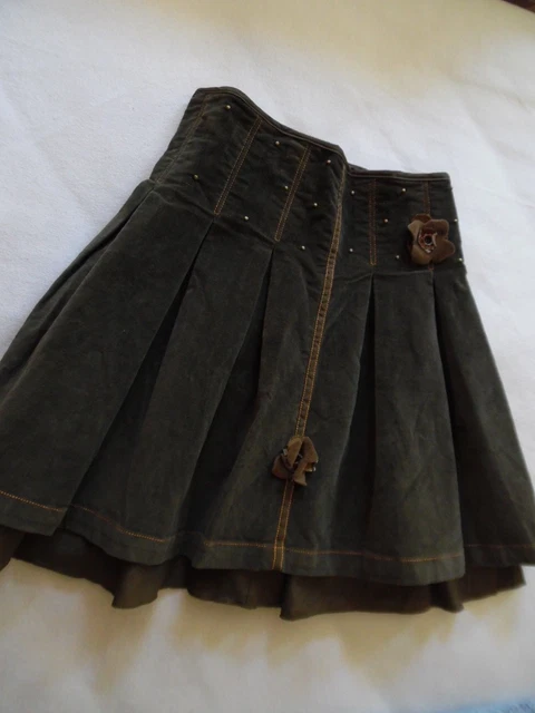 Jupe CATIMINI Eliane & Lena Pour Fille - Taille 10/12 Ans - Coton Orange/jaune - Occasion Très Bon état