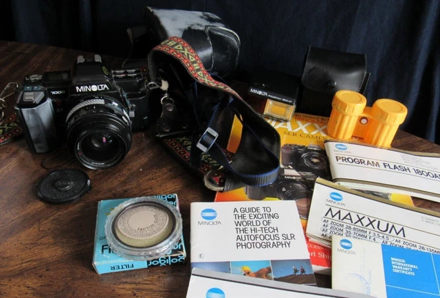 Vintage Minolta Af 7000 35Mm Camera, Lens, Flash, Books And More