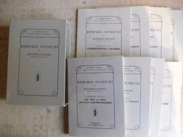 Memorie storiche di Monteprandone Giuseppe Caselli - cofanetto 8 libri