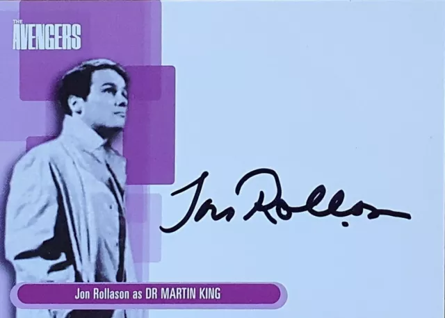 THE AVENGERS - JON ROLLASON - Dr Martin King - Personally Signed Autograph Card