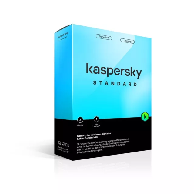 Kaspersky Standard 2024 3-Geräte 1-Jahr Antivirus Internet-Security BOX KEYCARD