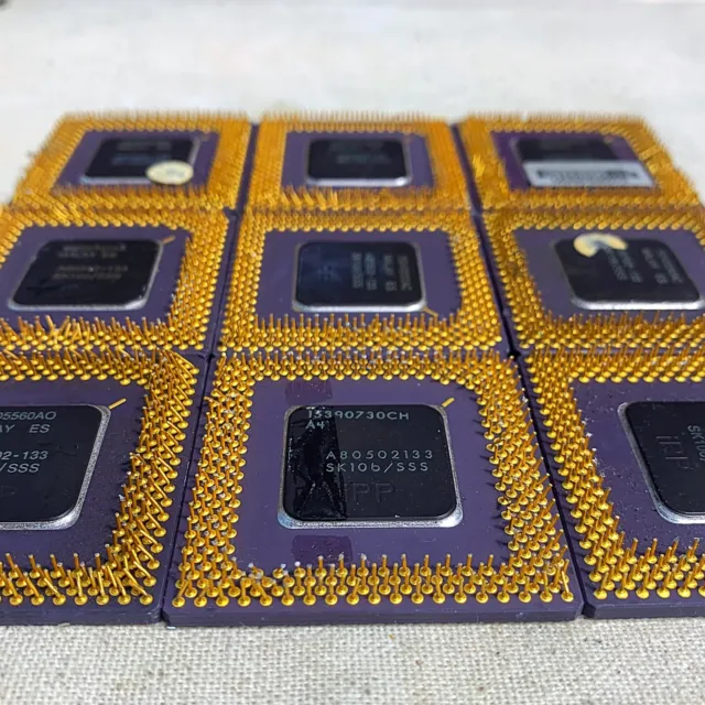 Vintage Intel Pentium Lot High Grade For Gold Recovery Scrap 9 Cpu