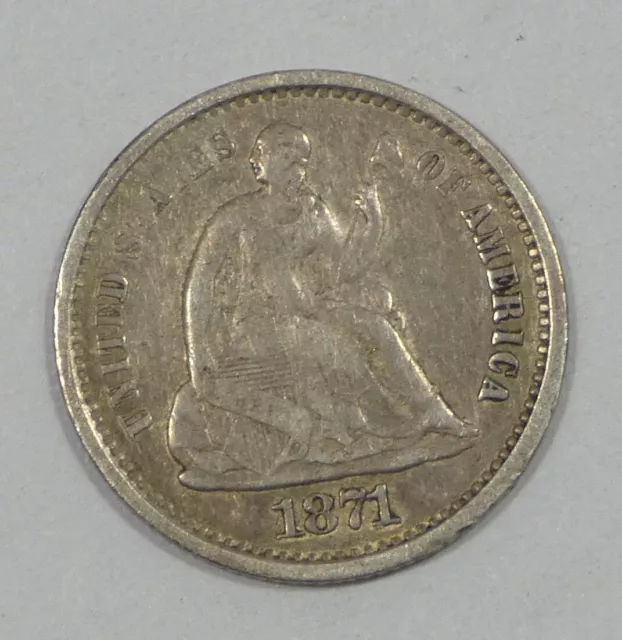 1871-S Liberty Seated Half Dime VERY FINE Silver 5c