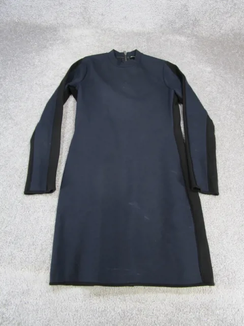 Rag & Bone Shift Dress Womens Medium Navy Blue Long Sleeve *Stain