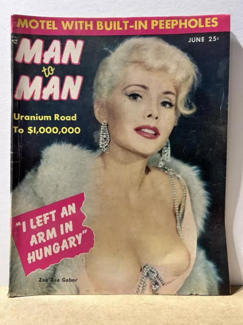 Vintage Man to Man Magazine - Jun 1957 - Military Adventures Zsa Zsa Gabor Cover