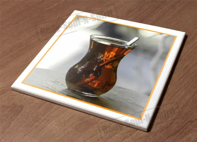 Kitchen Trivet Holder Ceramic Tile Hot Plate English tea glass cup decor design