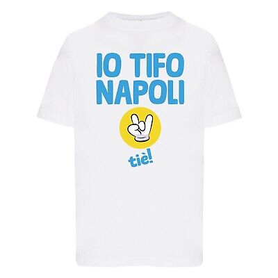T-Shirt IO TIFO NAPOLI tiè divertenti idea regalo maglietta tshirt bambino bimbi