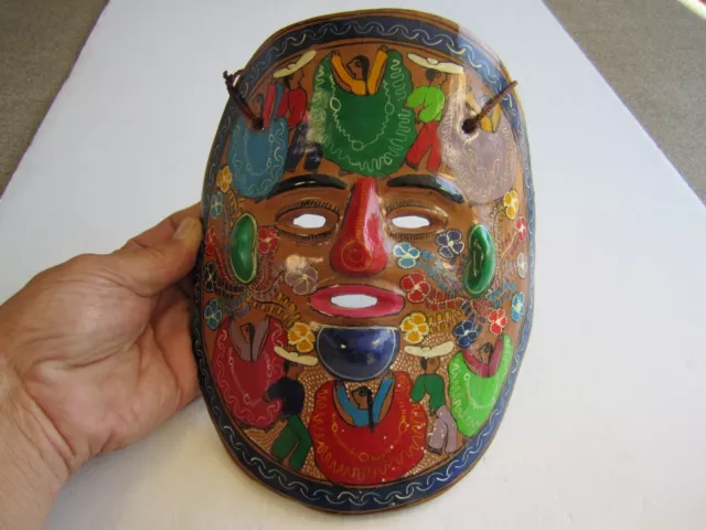 VTG Large Mexican Vivid Decorated Colorful Ceramic Wall Mount Face Mask Display