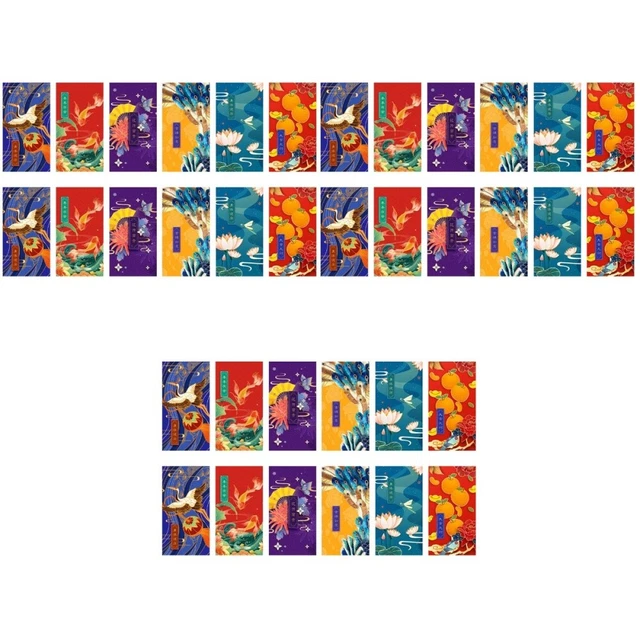 36 pz buste nuziali di carta rame nuovo anno busta rossa cinese