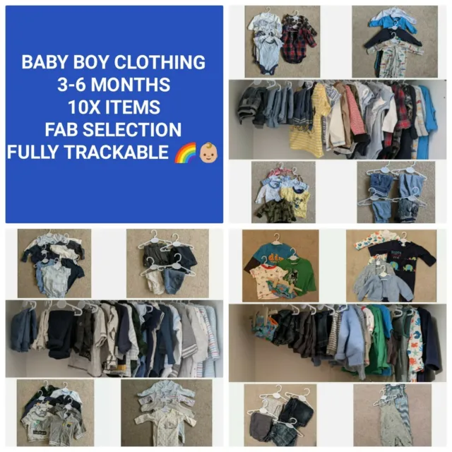 Baby Boy Clothing Bundle Job Lot - 10x Items Age 3-6 Months 3 To 6 Outfits Sets