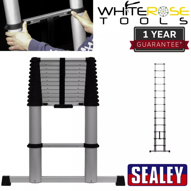 Sealey Telescopic Ladder 13-Tread EN 131 Aluminium Lightweight Soft Close