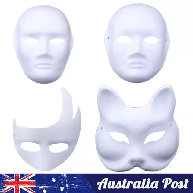 DIY White Mas Full Face Masquerade Mask Painting Costume Party Cosplay Masks