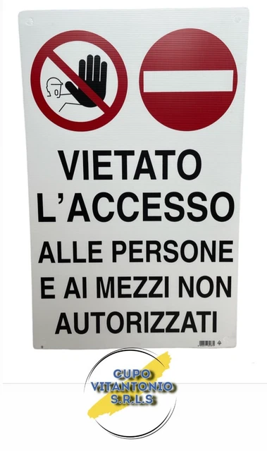 Cartello Vietato Accesso In PVC - 30x20 Cm, Resistente Per Interni Ed Esterni - Foto 12