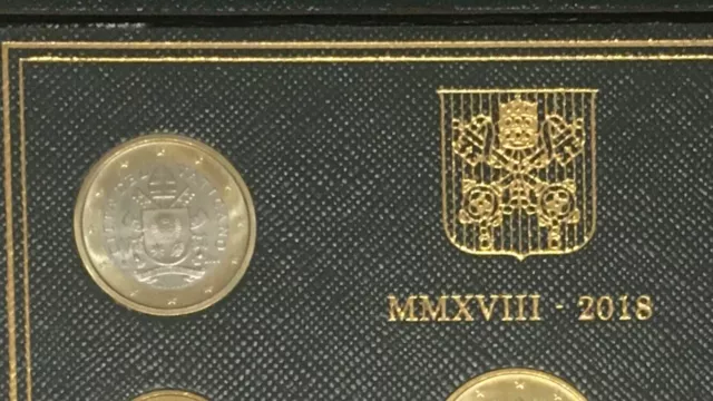 1 Euro Vaticano 2018 BU Escudo De Armas Del Papa Francisco De Cartera Oficial