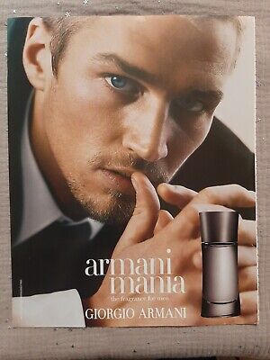 ARMANI Mania 2004 recto verso Perfume ad.G ARMANI Publicité papier Parfum 