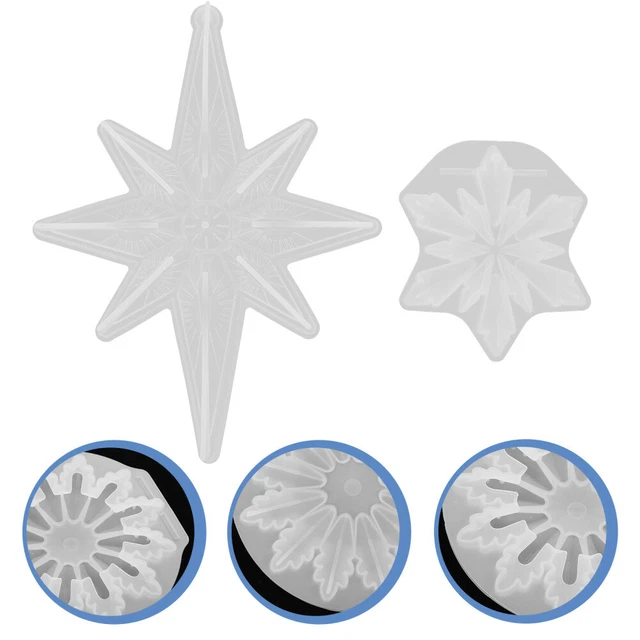 2 Pcs Resin Snowflake Mold Snowflake Silicone Pendant Self Made