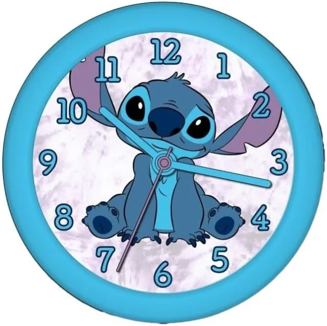 Lilo & Stitch Wanduhr,Kinderuhr mit grossen Zahlen,25cm gross,B-Ware,Neu