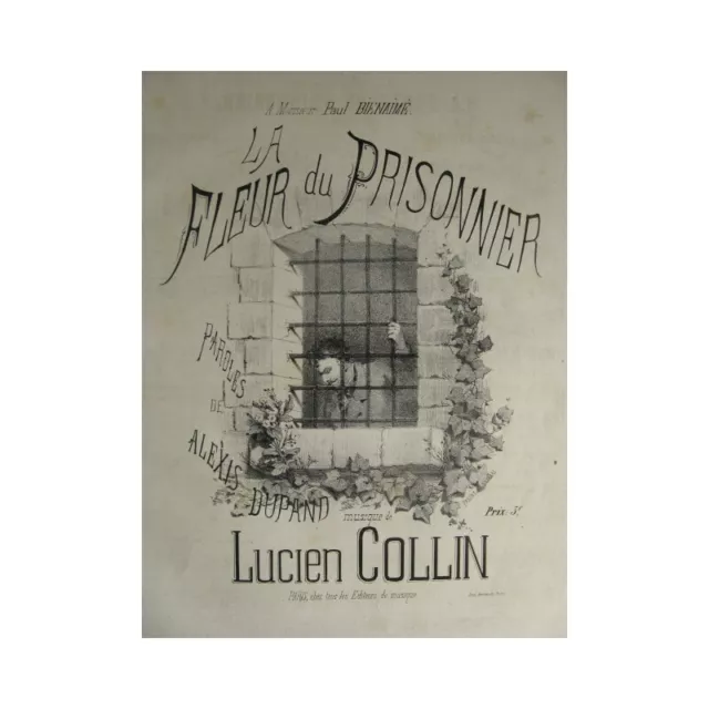 COLLIN Lucien La Fleur du Prisonnier Chant Piano XIXe