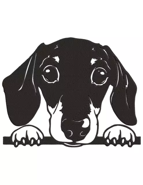 PEEKING PERRO SALCHICHA PERRO CACHORRO Máquina de bordar Patrón de diseño PES JEF HUS DST