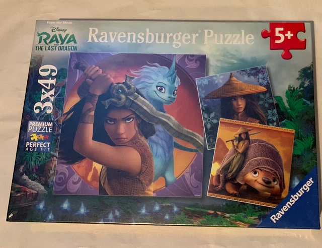 NEW RAVENSBURGER DISNEY Raya & The Last Dragon 3 x 49 Piece Jigsaw ...