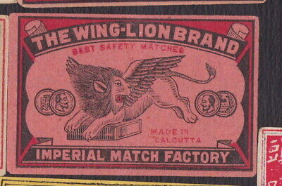 Ancienne   étiquette  Allumettes Chine  III8  Lion 