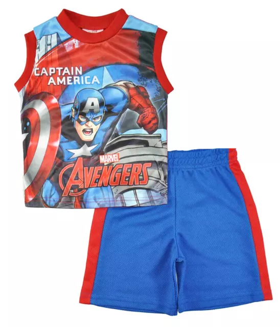 Marvel Avengers Toddler Boys Red Tank Top 2pc Short Set Size 2T