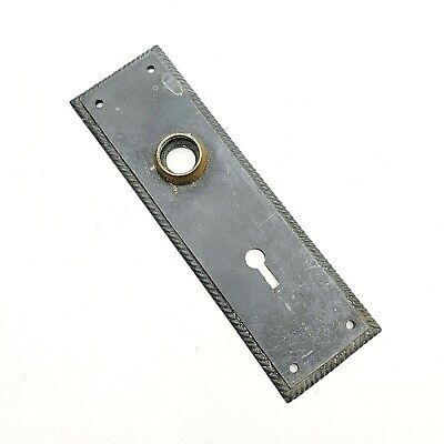 Vintage Cast Iron SINGLE Doorknob Skeleton Key Back Plate 6 3/4" x 2" holes 2.5